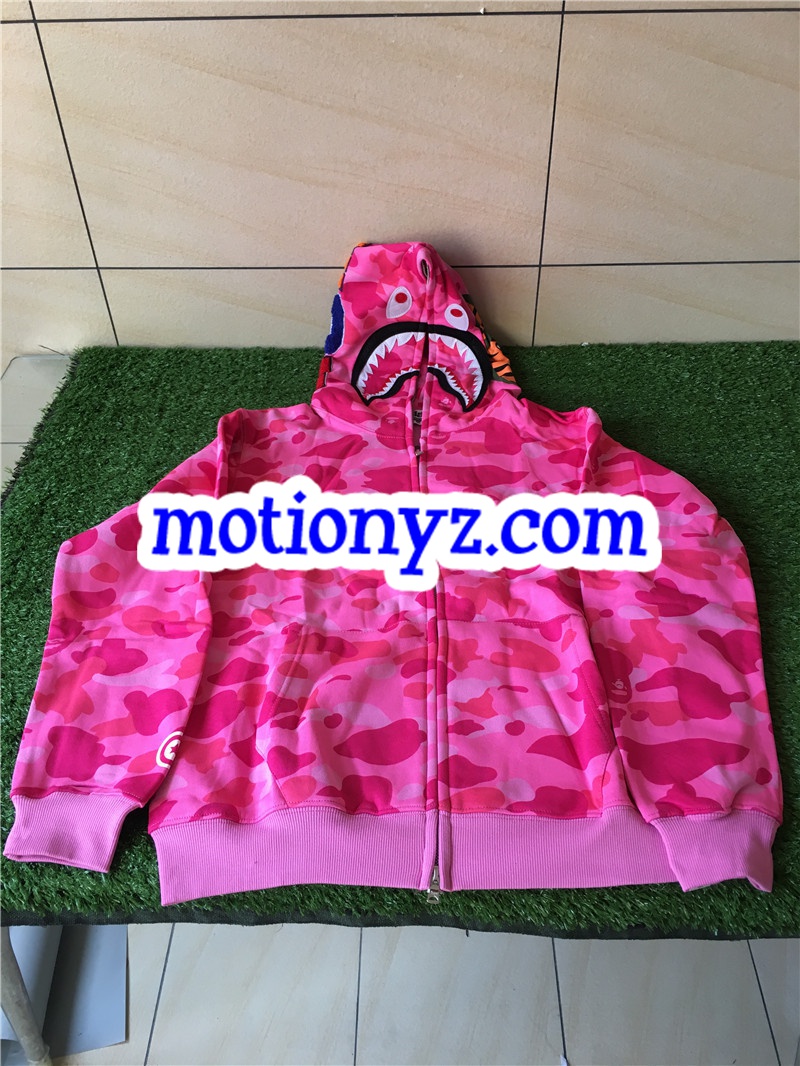 A Bathing Ape Clothing Bape Shark Hoodies Camo Pink